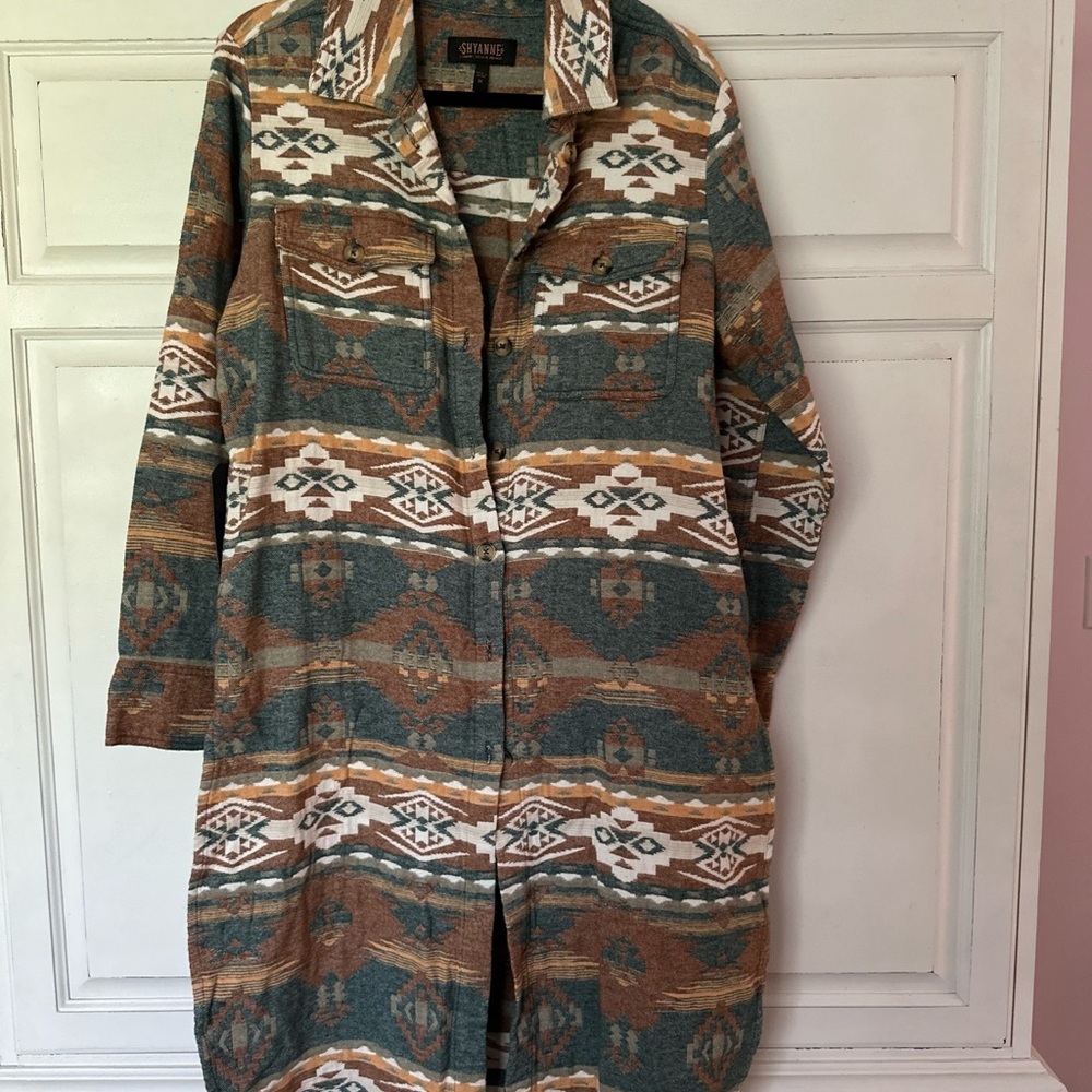 Shyanne WoMen's Casual Shirt - Teal and Brown
